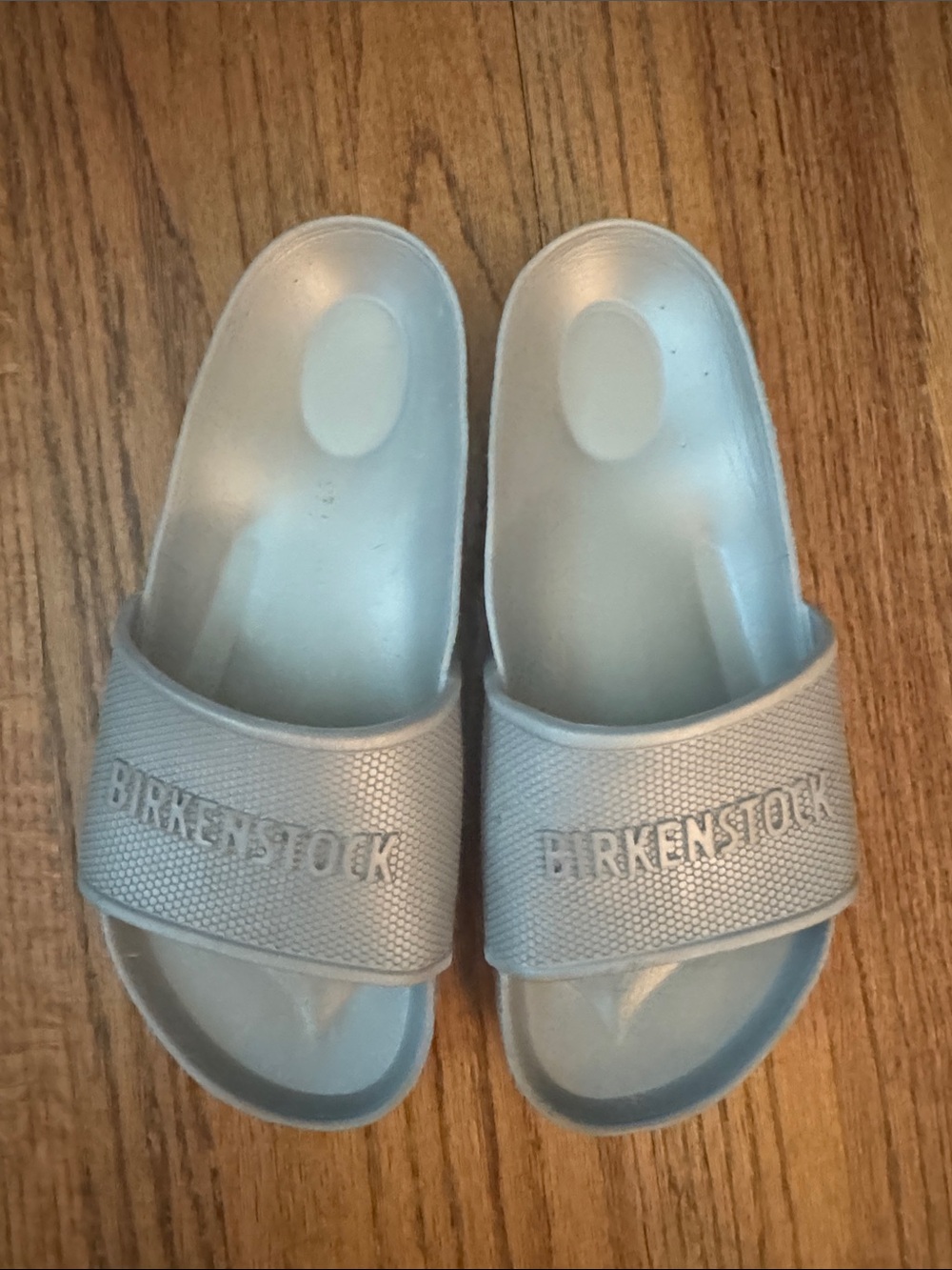 Birkenstock Barbados Silver/Grey Slides Unisex-size 37